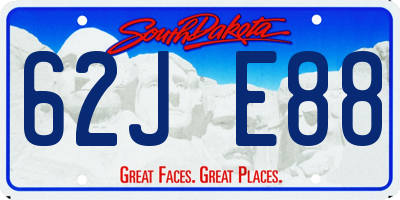 SD license plate 62JE88