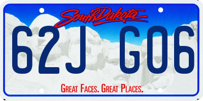 SD license plate 62JG06