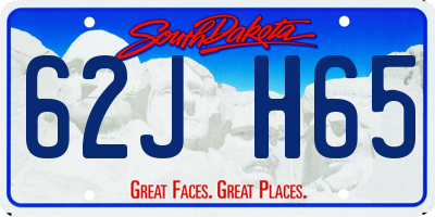 SD license plate 62JH65