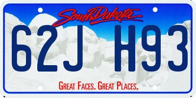 SD license plate 62JH93