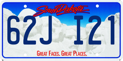SD license plate 62JI21