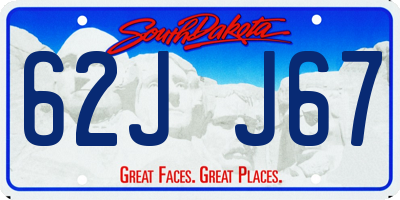 SD license plate 62JJ67