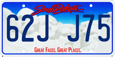SD license plate 62JJ75