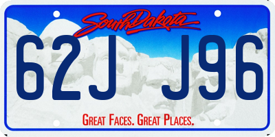 SD license plate 62JJ96