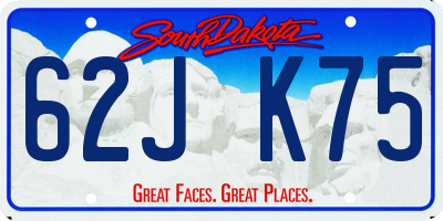 SD license plate 62JK75