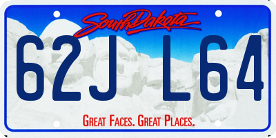 SD license plate 62JL64