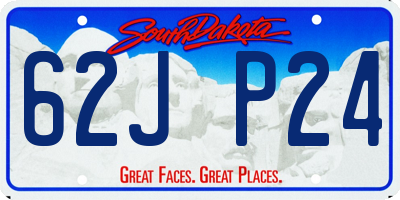 SD license plate 62JP24
