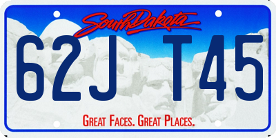 SD license plate 62JT45