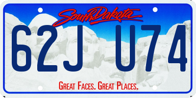 SD license plate 62JU74