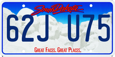 SD license plate 62JU75