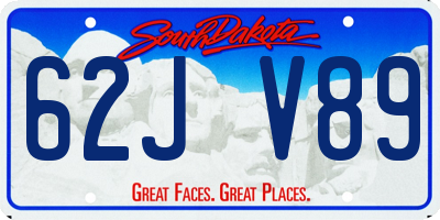SD license plate 62JV89