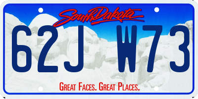 SD license plate 62JW73