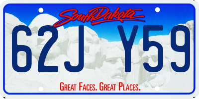 SD license plate 62JY59