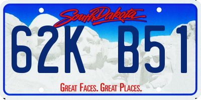 SD license plate 62KB51