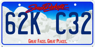 SD license plate 62KC32