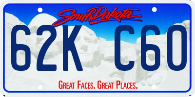 SD license plate 62KC60