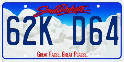 SD license plate 62KD64