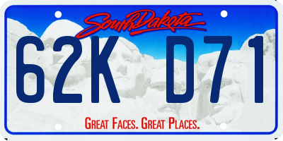 SD license plate 62KD71