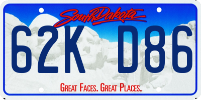 SD license plate 62KD86