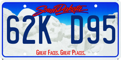 SD license plate 62KD95