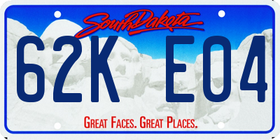 SD license plate 62KE04