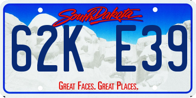 SD license plate 62KE39