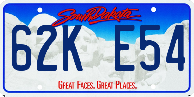 SD license plate 62KE54
