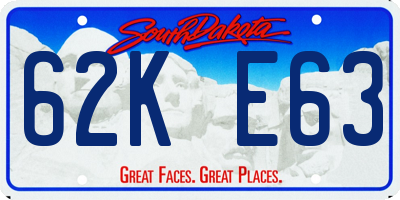 SD license plate 62KE63