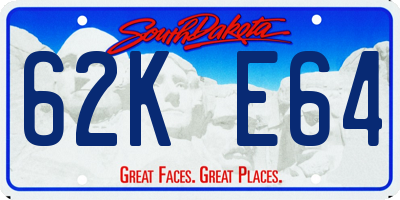 SD license plate 62KE64
