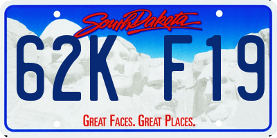 SD license plate 62KF19