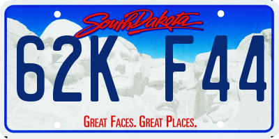 SD license plate 62KF44