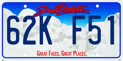 SD license plate 62KF51