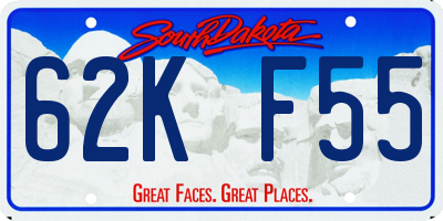 SD license plate 62KF55