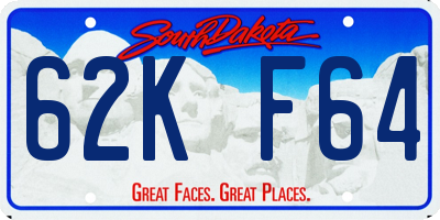 SD license plate 62KF64