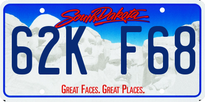 SD license plate 62KF68