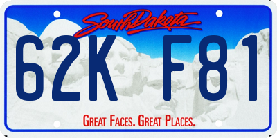 SD license plate 62KF81