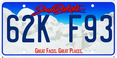 SD license plate 62KF93