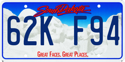 SD license plate 62KF94