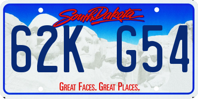 SD license plate 62KG54
