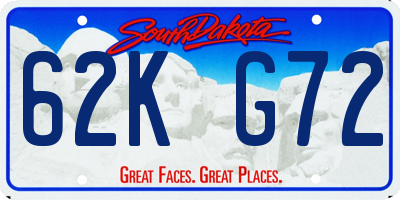 SD license plate 62KG72