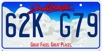 SD license plate 62KG79