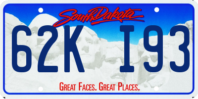 SD license plate 62KI93