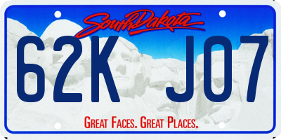 SD license plate 62KJ07