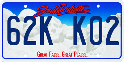SD license plate 62KK02
