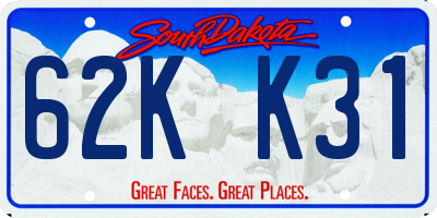 SD license plate 62KK31
