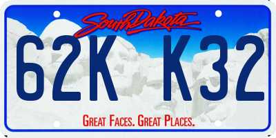 SD license plate 62KK32