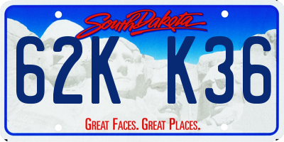 SD license plate 62KK36