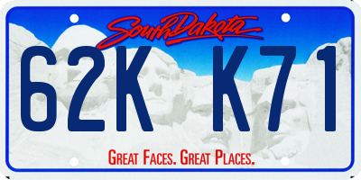 SD license plate 62KK71