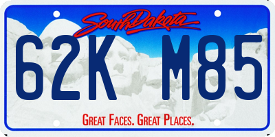 SD license plate 62KM85
