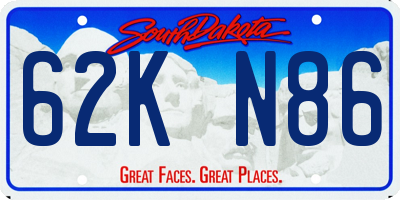 SD license plate 62KN86